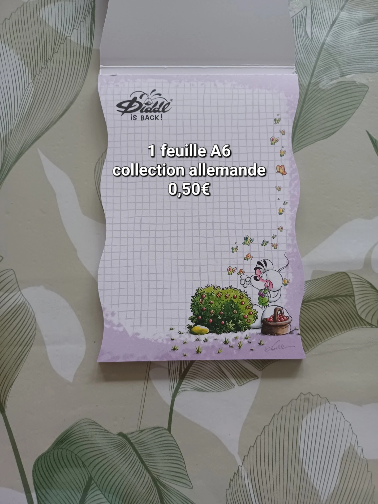 1 feuille diddl  de la collection allemande 